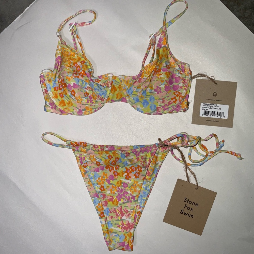 Stone Fox Swim Conch flower fields 2 piece bikini set
